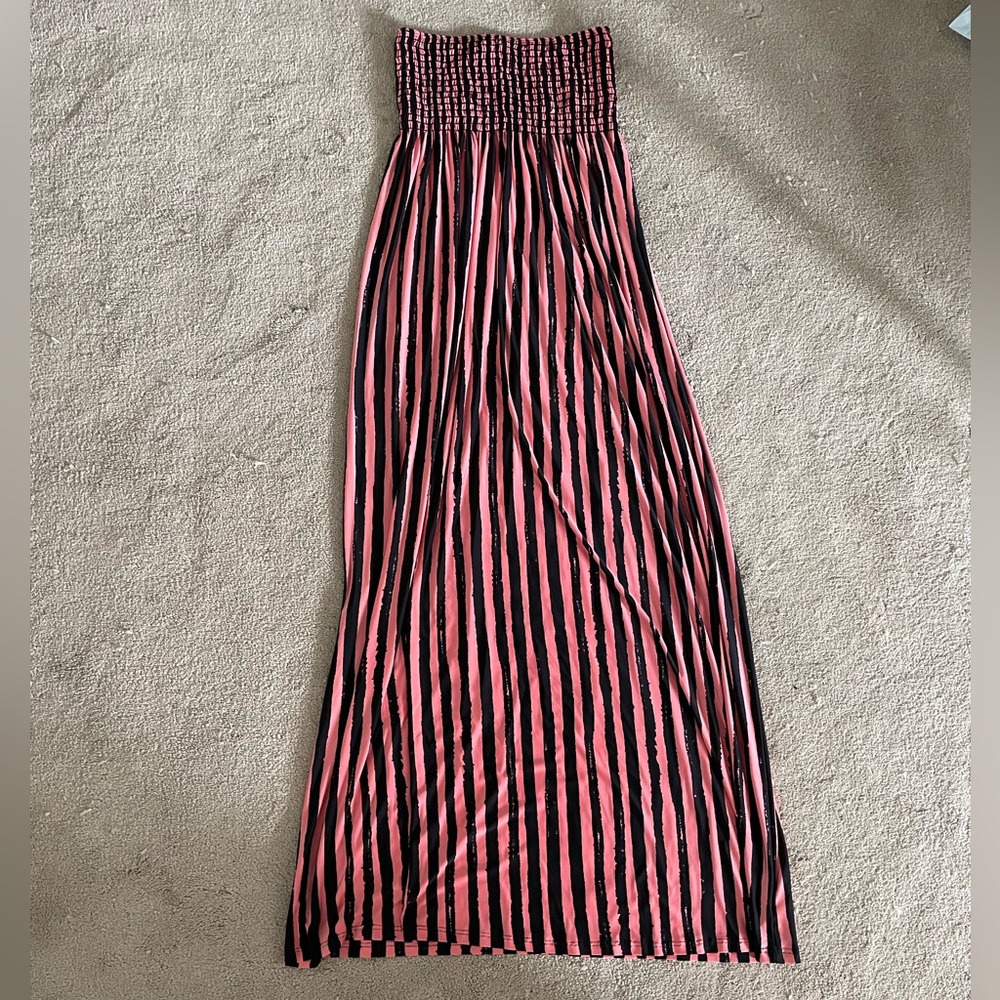 2B Bebe Strapless Striped Dress